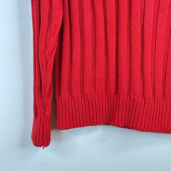 VTG 90s Eddie Bauer Red Ribbed Sweater Womens M Oversized Chunky Slouchy Retro - Picture 4 of 9